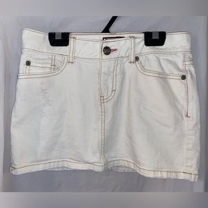 White Denim Mini Skirt